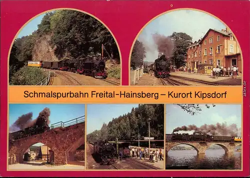 .Sachsen Bahnhof Dippoldiswalde, Brücke in Schmiedeberg, Bahnhof Kipsdorf, Viadukt Malter 1987