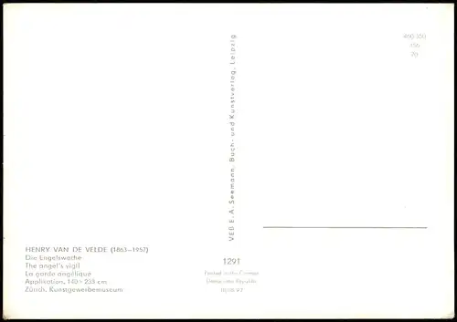 Künstlerkarte Kunstwerk: HENRY VAN DE VELDE (1863-1957) Die Engelswache 1970