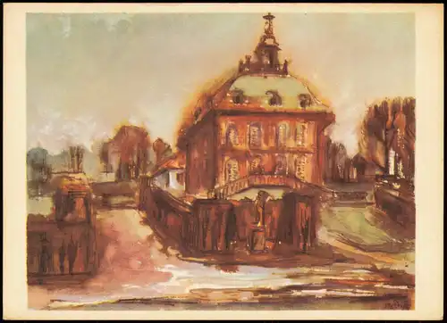 Künstlerkarte Kunstwerk: GERHARD STENGEL  Fasanenschlößchen bei Moritzburg 1969
