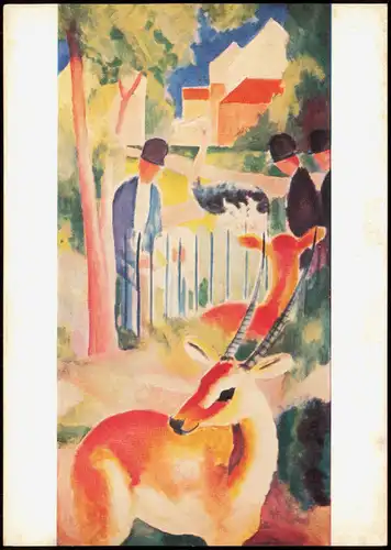 Künstlerkarte Kunstwerk: AUGUST MACKE Zoologischer Garten (Detail) 1971