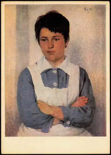 Künstlerkarte Kunst G. K. MÜLLER (geb. 1926) Schwester Anna 1966