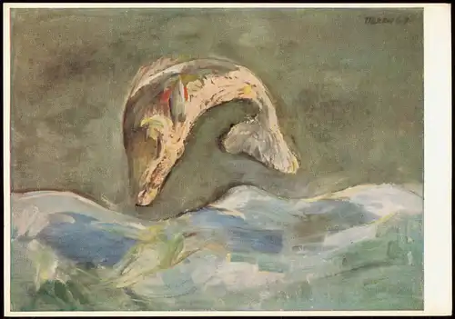 Künstlerkarte Kunst HARALD METZKES (geb. 1929) Springender Fisch 1970