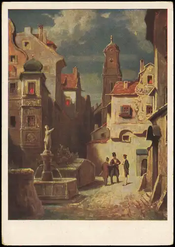 Ansichtskarte  Künstlerkarte Kunst Carl Spitzweg: Die Politiker 1950