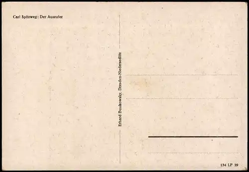 Ansichtskarte  Kunst Gemälde Künstlerkarte Carl Spitzweg: Der Ausrufer 1950