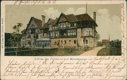 Ansichtskarte Eisfeld Schloss des Freiherrn von Münchhausen 1902