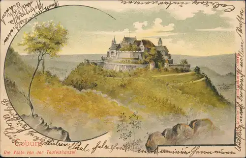 Ansichtskarte Coburg Veste Coburg - Künstlerkarte 1898