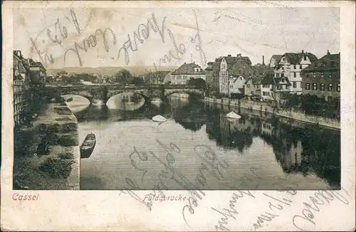Ansichtskarte Kassel Fuldabrücke 1904