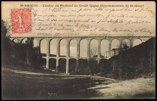 CPA Saint-Brieuc Sant-Brieg Viaduc du Parfond de Gouët 1906