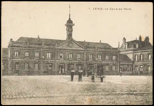 CPA Lens (Pas-de-Calais) Bahnhof La Gare du Nord 1916  gel. Feldpost