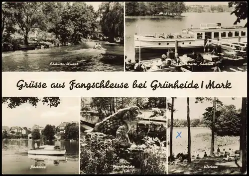 Fangschleuse-Grünheide (Mark) Gaststätte, Dampfer, Motorboot 1973