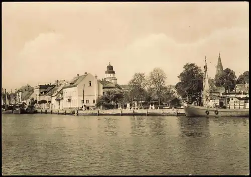 Ansichtskarte Ueckermünde Partie am Hafen zur DDR-Zeit 1967/1965