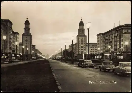 Ansichtskarte Berlin Karl-Marx-Allee / Stalinallee zur DDR-Zeit 1959