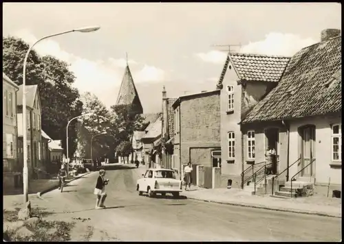 Ansichtskarte Klütz Trabi Personen Wismarsche Straße zur DDR-Zeit 1968