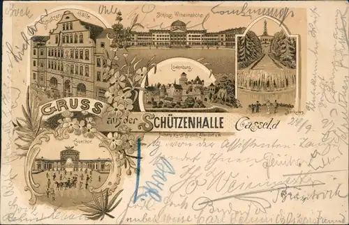 Ansichtskarte Litho AK Kassel Gruss aus... MB Schützenhalle 1897