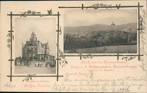 Ansichtskarte Kassel 2 Bild: Restauration, Tannenkuppe 1898