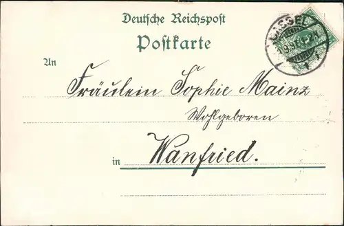 Ansichtskarte Kassel Königsplatz, Post, Straßenbahn 1897