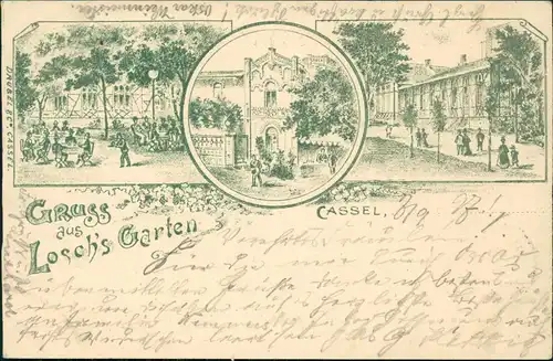 Ansichtskarte Kassel 3 Bild: Gruss aus Loschs Gasthaus 1897