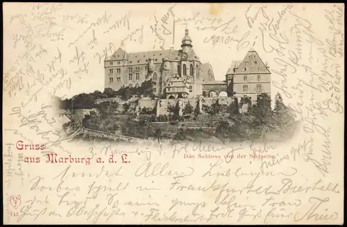 Ansichtskarte Marburg an der Lahn Schloss - Südseite 1897