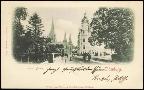 Ansichtskarte Oldenburg Innerer Damm Straßenpartie 1898