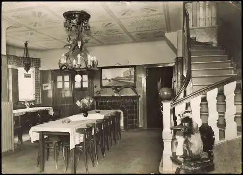 Lehde (Spreewald)-Lübbenau  Lubnjow Café Venedig Innenansicht zur DDR-Zeit 1963