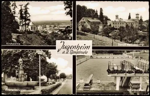 Seeheim Jugenheim  a.d. Bergstraße u.a. Schwimmbad, Schloss Heiligenberg 1965