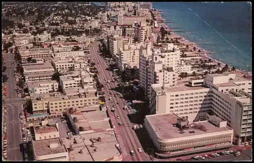 Miami Luftaufnahme Aerial View Miami Beach Lincoln Road Area 1962