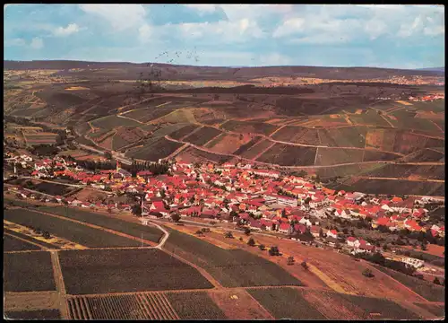 Ansichtskarte Wallhausen Luftaufnahme, Gesamtansicht vom Flugzeug aus 1974