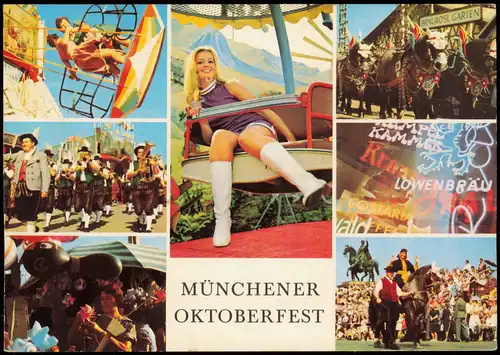 Ansichtskarte München Oktoberfest Mehrbildkarte 1970   mit Sonderstempel
