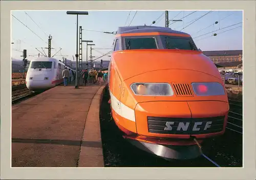 Ansichtskarte Stuttgart Verkehr/KFZ Eisenbahn Zug ICE und TGV 1987