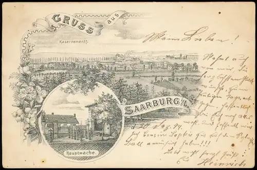 Saarburg Lothringen Sarrebourg Vorläufer AK  Kaserne   Lorraine 1894