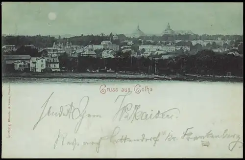 Ansichtskarte Gotha Stadtpartie - Mondschein Litho AK 1898