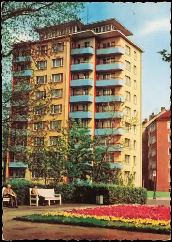 Ansichtskarte Chemnitz Hochhaus am Schloßteich zur DDR-Zeit 1963