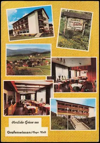 Grafenwiesen Mehrbildkarte Café Pension Birkenhof Bes. Familie Gmach 1973