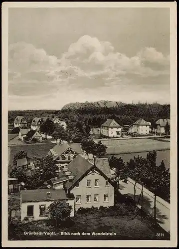 Ansichtskarte Grünbach (Vogtland) Panorama-Ansicht 1951