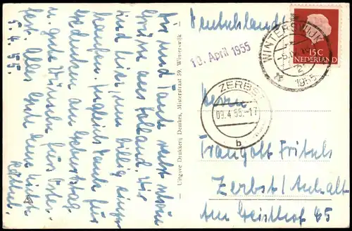 Postkaart Winterswijk Mehrbildkarte Ortsansichten auf Umgebungskarte 1955