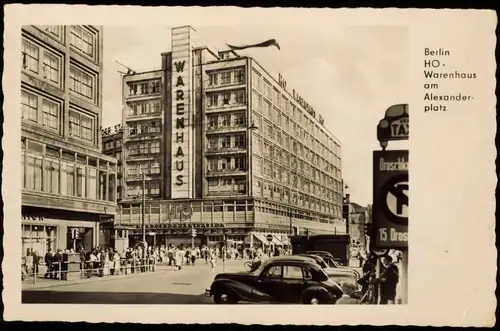 Ansichtskarte Mitte-Berlin Alexanderplatz HO-WARENHAUS zur DDR-Zeit 1959/1958