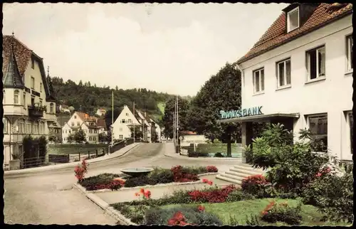 Ansichtskarte Sulz am Neckar Ortsansicht Partie an der Volksbank 1960