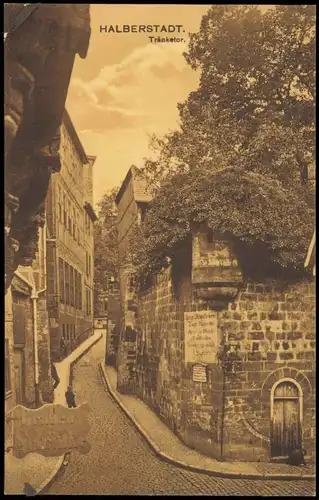 Ansichtskarte Halberstadt Straßen Partie (Gasse) Tränketor 1910