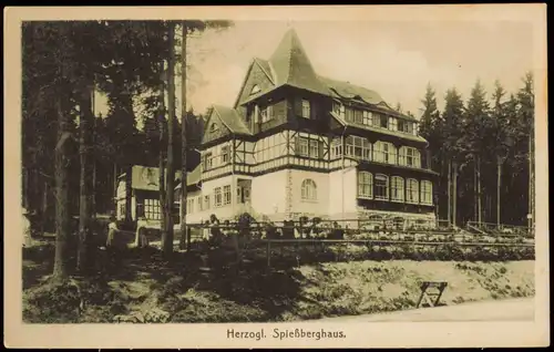 Ansichtskarte Friedrichroda Spiessberg-Hotel Herzogl. Spießberghaus 1910