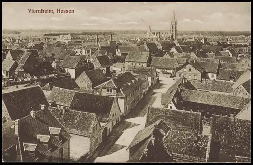Ansichtskarte Viernheim Panorama-Ansicht Vogelschau-Perspektive 1920