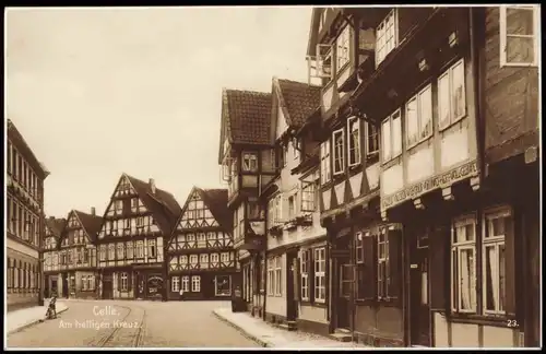 Ansichtskarte Celle Stadtteilansicht Straßen Partie Am heiligen Kreuz 1920
