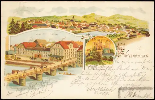 Ansichtskarte Litho AK Witzenhausen Stadt, Hotel Gruss aus... 1898