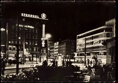 Ansichtskarte Hannover Kröpcke bei Nacht 1969