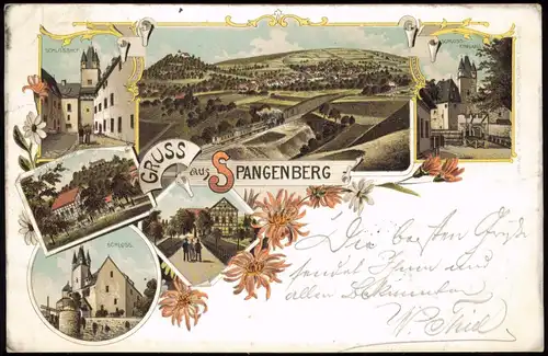 Ansichtskarte Litho AK Spangenberg Schloss, Stadt, uvm. 1898