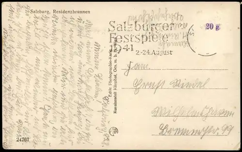 Ansichtskarte Salzburg Residenzbrunnen 1934