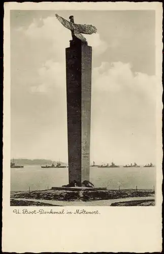 Ansichtskarte Möltenort-Heikendorf U-Boot-Ehrenmal, Kriegsschiffe 1938