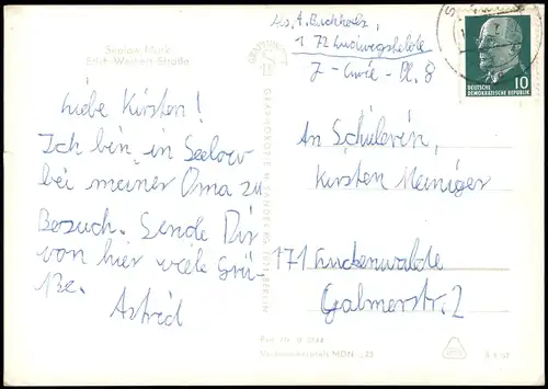 Ansichtskarte Seelow Wohnbauten i.d. Erich-Weinert-Straße zur DDR-Zeit 1970