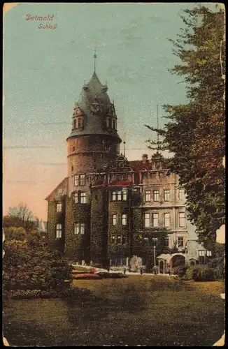 Ansichtskarte Detmold Schloss mit Efeu 1933