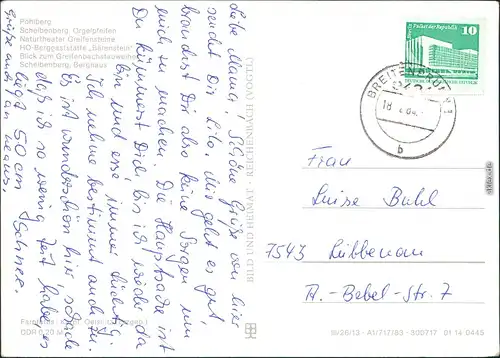 Annaberg-Buchholz Pöhlberg mit Aussichtsturm, Scheibenberg - Orgelpfeifen, Naturtheater Greifensteine, HO-Berggaststätte "Bärenstein", Blick zum Greifenbachstauweiher, Scheibenberg - Berghaus 1981
