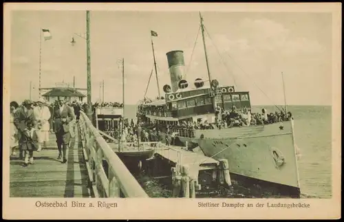 .Mecklenburg-Vorpommern Stettiner Dampfer an der Landungsbrücke 1935/1926